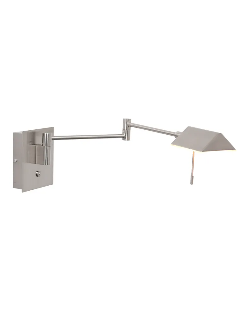 Retina Wandleuchte mit verstellbarem Arm und LED-Modul in Stahl, Ansicht 1
