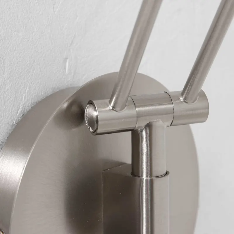 Steinhauer Exclusive Soleil Wandleuchte mit verstellbarem Lesearm in Stahl, Ansicht 10