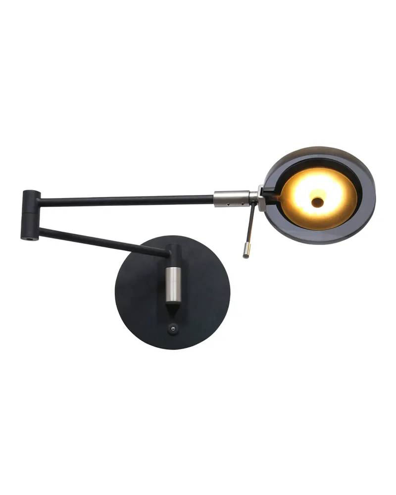 Turound Wandleuchte mit verstellbarem Lesearm, Schwarz in Schwarz, Ansicht 5