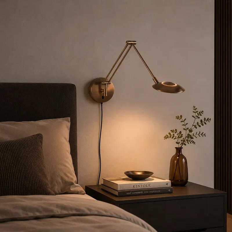 Zenith2 LED-Wandleuchte mit verstellbarem Lesearm in Bronze, Ansicht 11