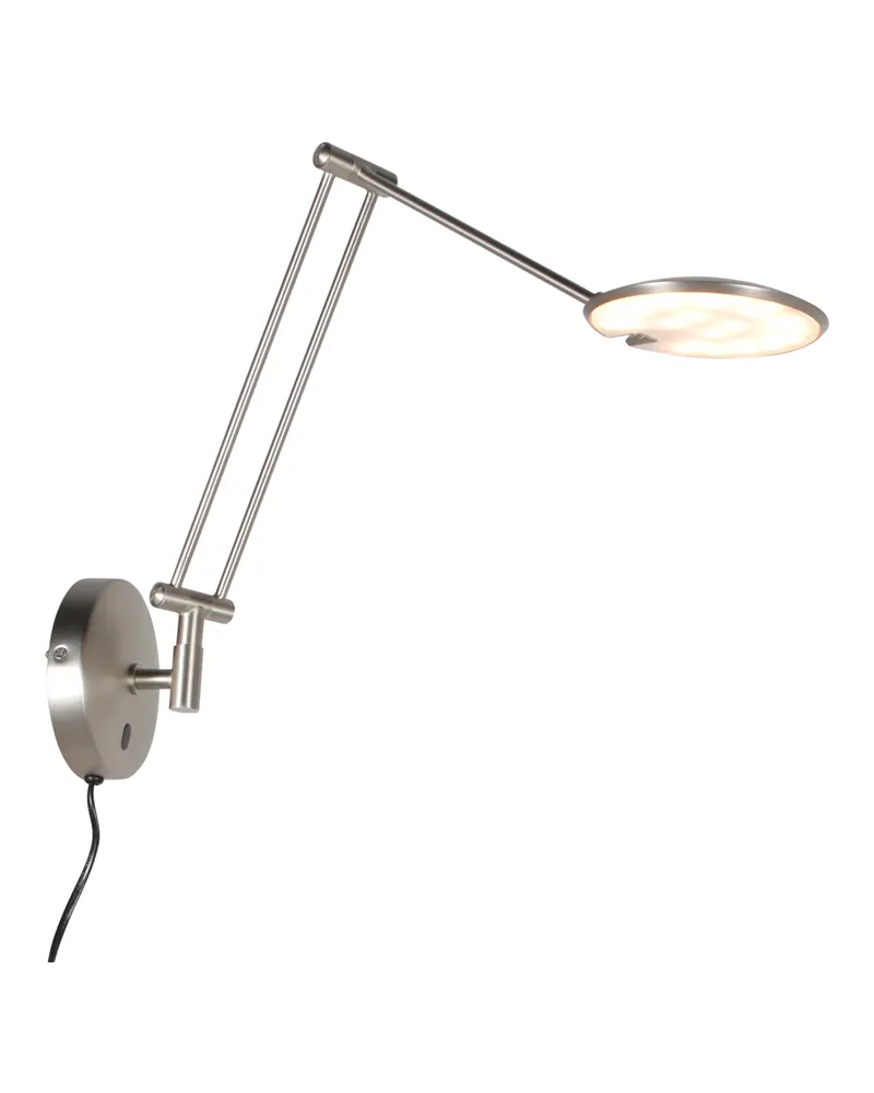 Zenith2 LED-Wandleuchte mit verstellbarem Lesearm in Stahl, Ansicht 4
