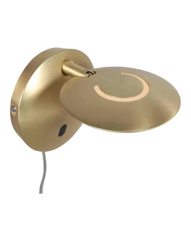 Zenith2 Wandleuchte mit schwenkbarem LED-Licht in Messing, Ansicht 1