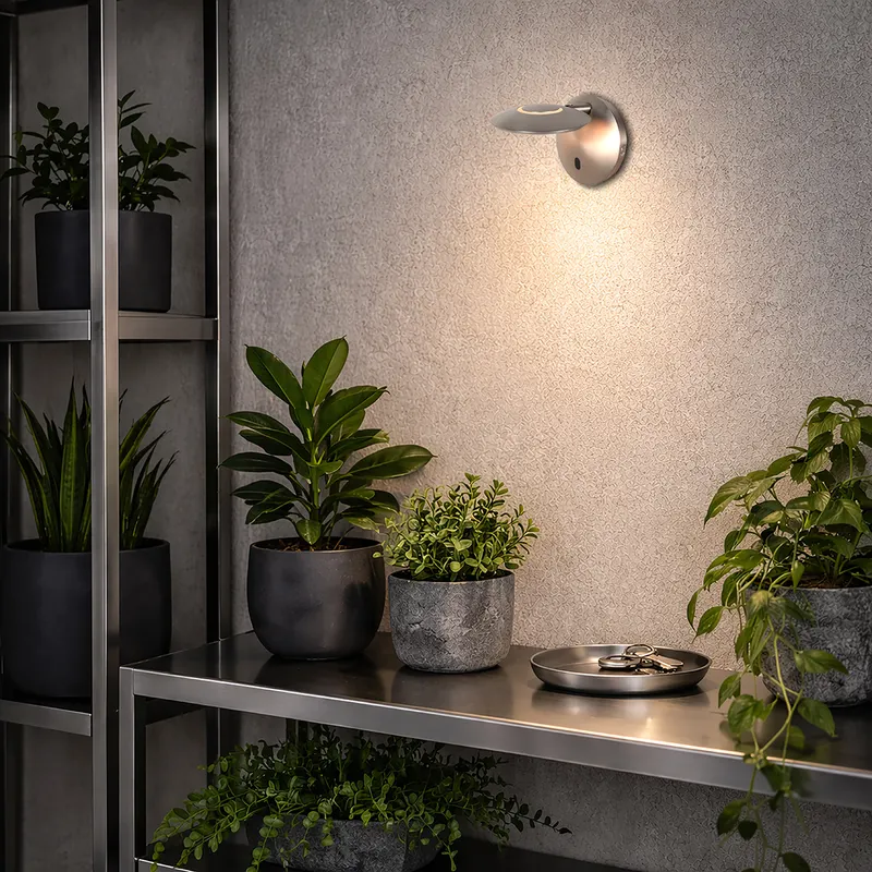 Zenith2 Wandleuchte mit schwenkbarem LED-Licht in Stahl, Ansicht 2