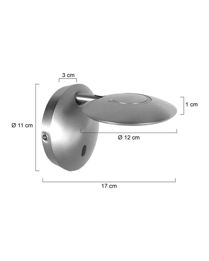 Zenith2 Wandleuchte mit schwenkbarem LED-Licht in Stahl, Ansicht 3