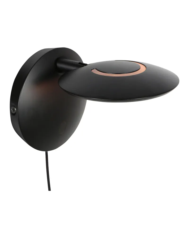 Zenith2 Wandleuchte mit schwenkbarem LED-Licht in Schwarz, Ansicht 1