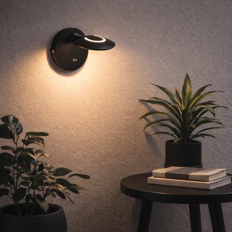 Zenith2 Wandleuchte mit schwenkbarem LED-Licht in Schwarz, Ansicht 2