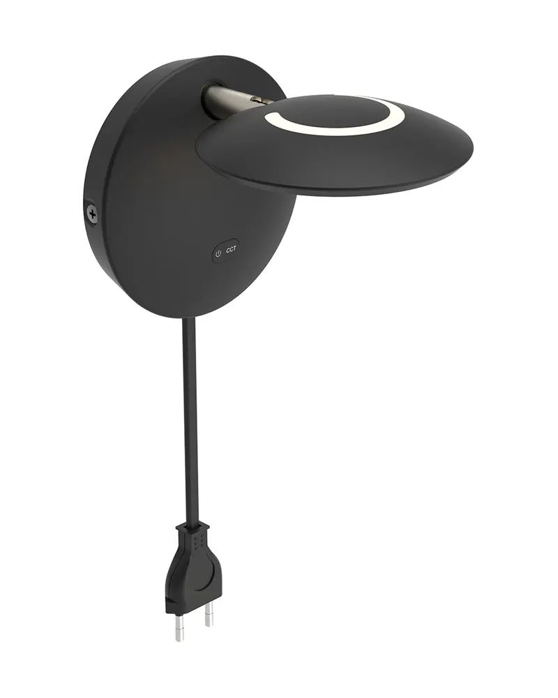 Zenith2 Wandleuchte mit schwenkbarem LED-Licht in Schwarz, Ansicht 4
