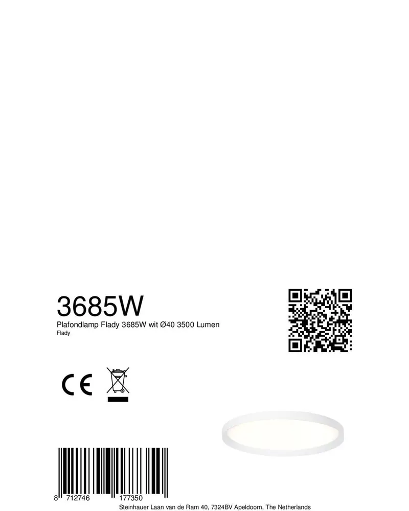 Steinhauer Flady LED-Deckenleuchte, Ø 40 cm in Weiß, Ansicht 12