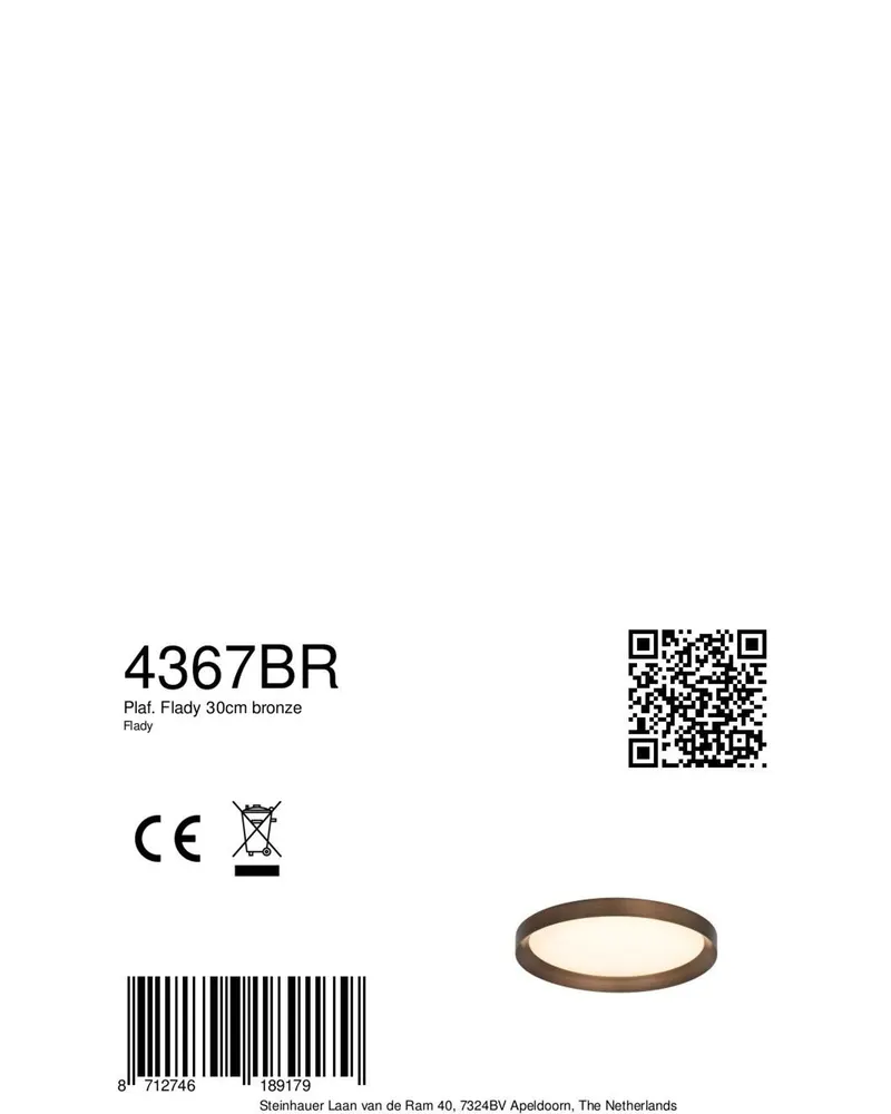 Flady LED-Deckenleuchte mit austauschbarem LED-Modul in Weiß, Ansicht 10