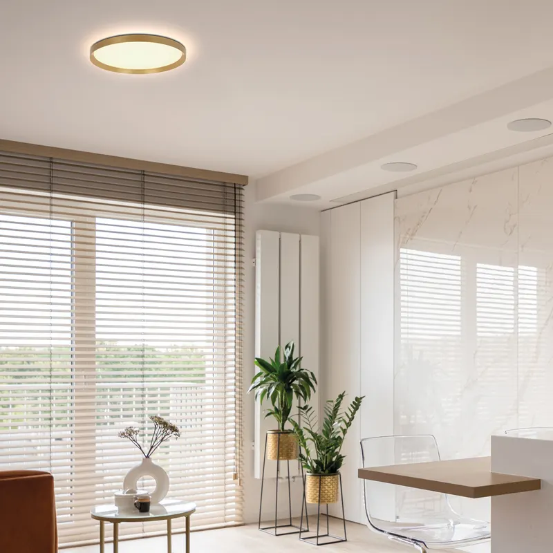 Flady LED-Deckenleuchte mit austauschbarem LED-Modul in Gold, Ansicht 2