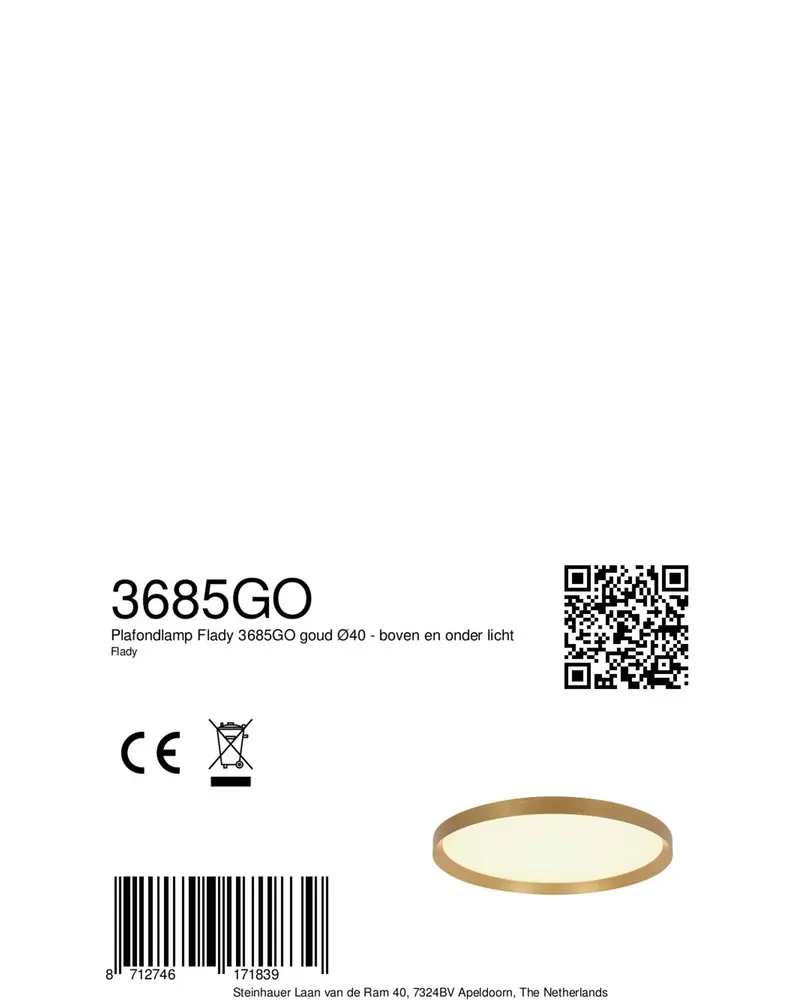Flady LED-Deckenleuchte, dimmbar in Gold, Ansicht 9