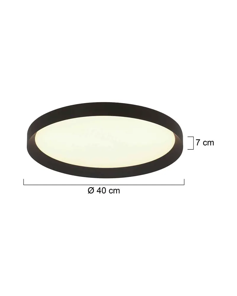 Flady LED-Deckenleuchte, dimmbar in Weiß, Schwarz, Ansicht 2