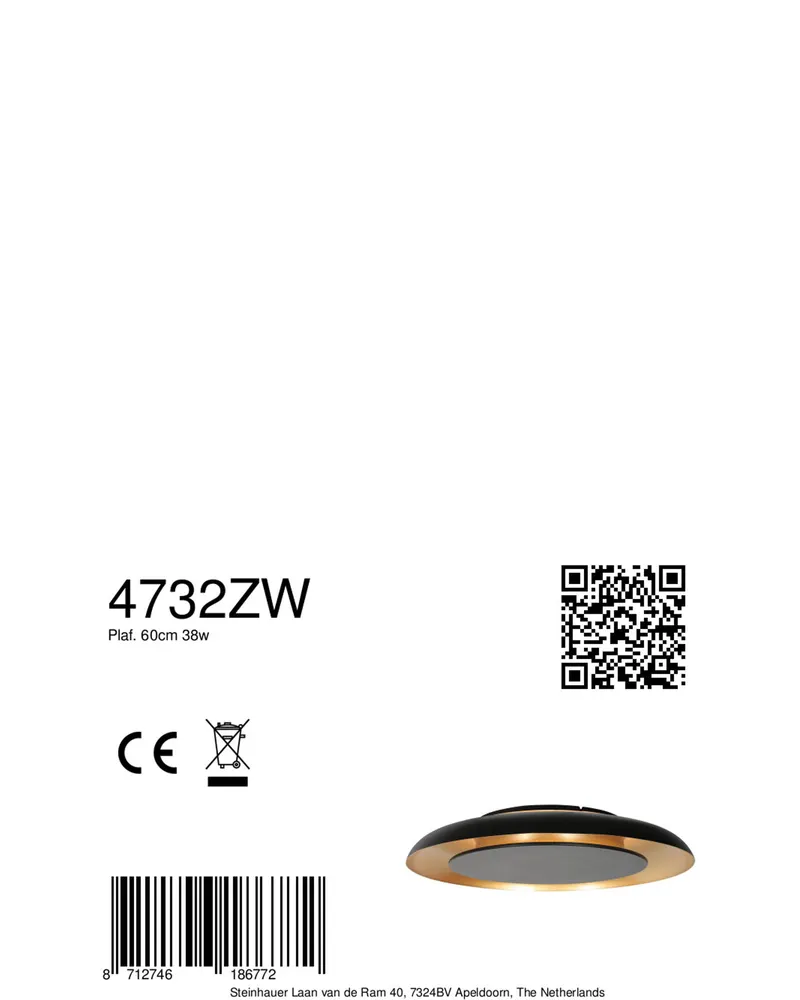 Steinhauer Golden Veil Deckenleuchte mit austauschbarem LED-Modul in Gold, Schwarz, Ansicht 10