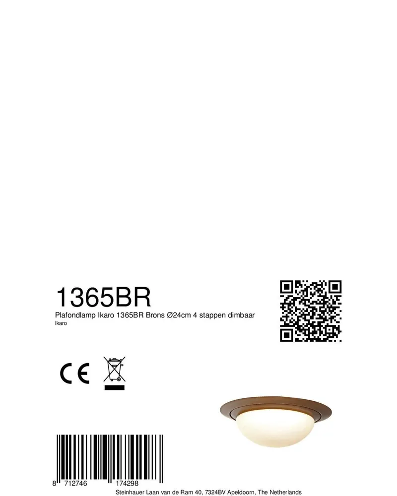Ikaro LED-Deckenleuchte in Bronze und Weiß in Bronze, Ansicht 11