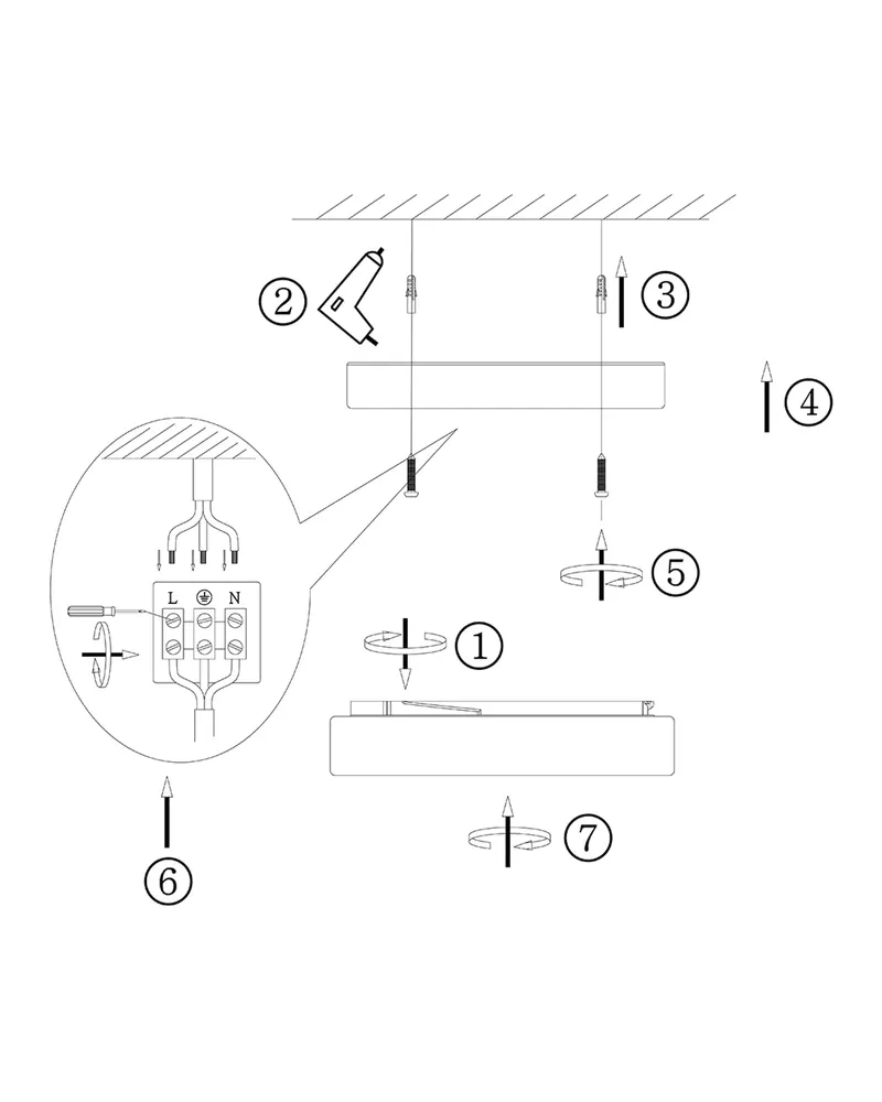 Steinhauer Ikaro Deckenleuchte mit austauschbarem LED-Modul in Weiß, Schwarz, Ansicht 9