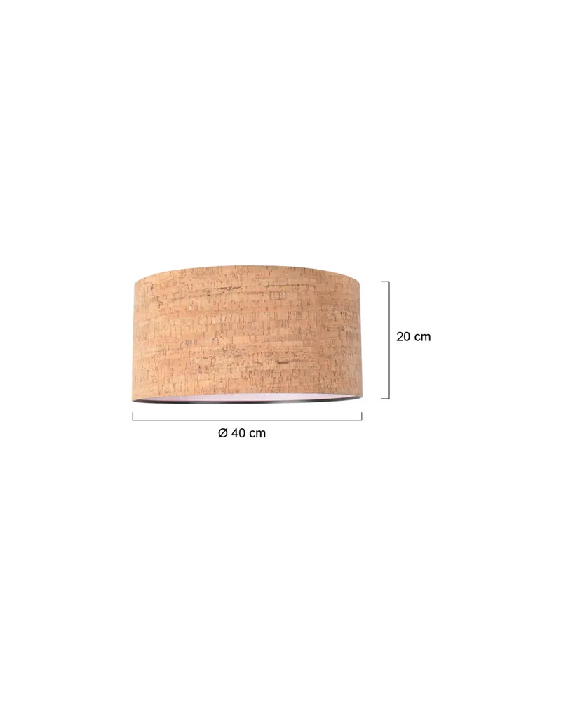 Beige-cremefarbener Lampenschirm aus Kork und Kunststoff, Ø 40 cm in Beige, Creme, Ansicht 2
