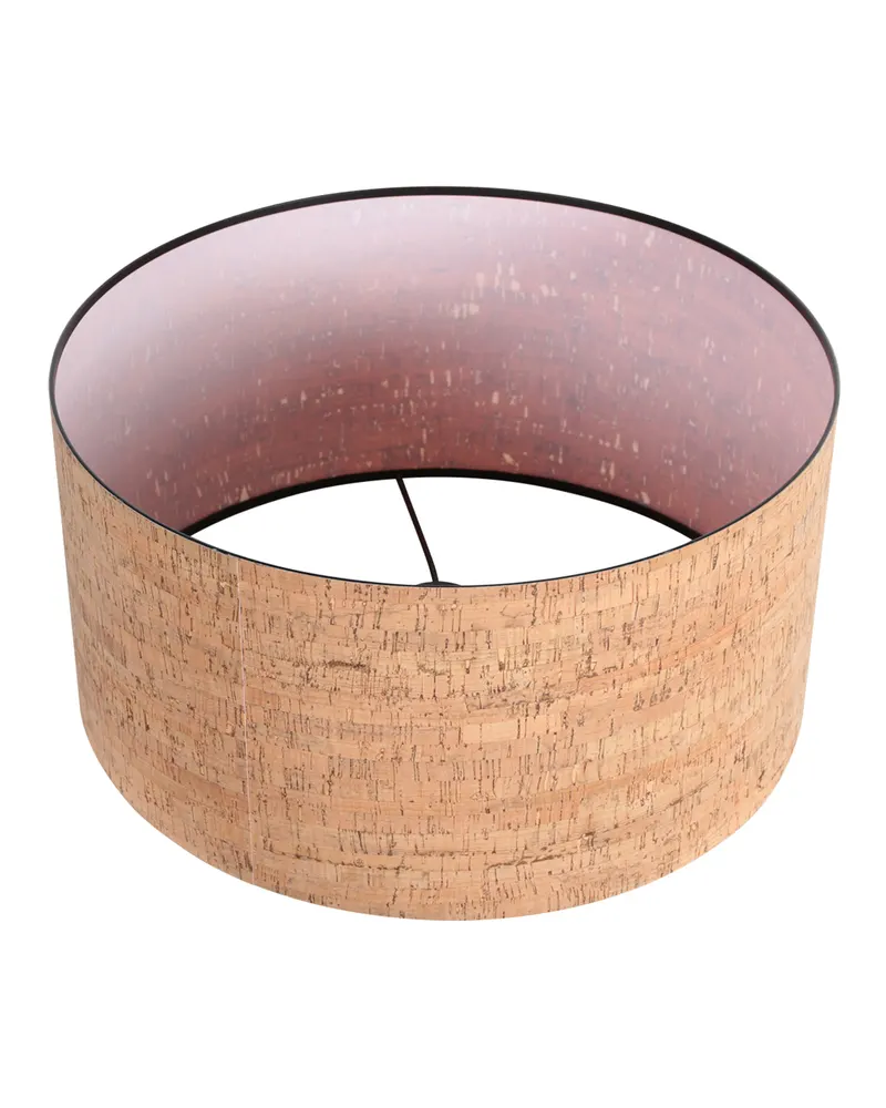 Beige-cremefarbener Lampenschirm aus Kork und Kunststoff, Ø 40 cm in Beige, Creme, Ansicht 4