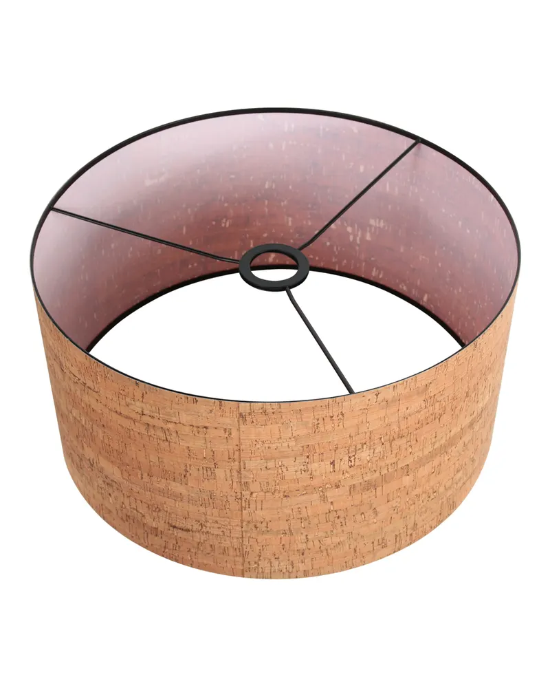 Beige-cremefarbener Lampenschirm aus Kork und Kunststoff, Ø 40 cm in Beige, Creme, Ansicht 9