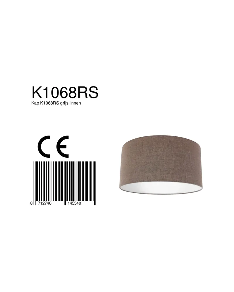 Steinhauer Lampenschirm K1068RS aus Textil, Grau in Grau, Ansicht 7
