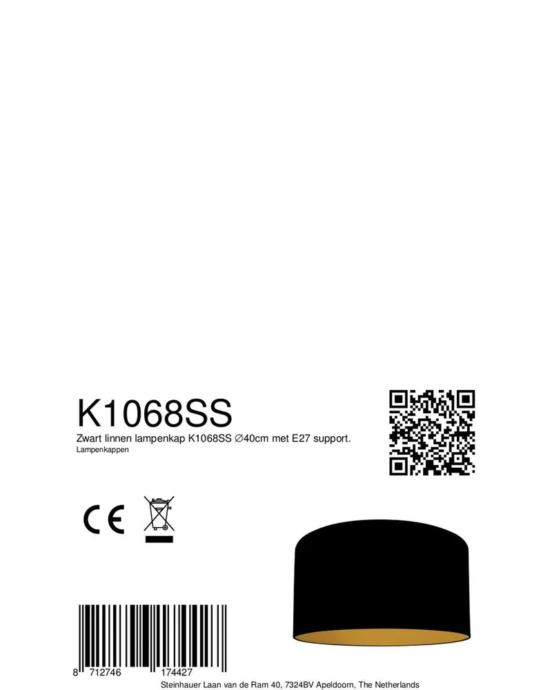 Steinhauer Lampenschirm K1068SS aus Textil, Schwarz in Schwarz, Ansicht 7