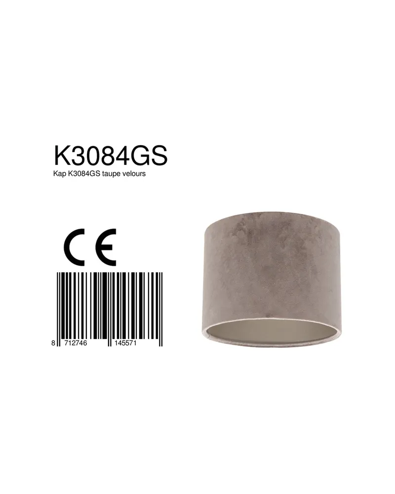 Runder Lampenschirm K3084GS aus Textil, grau in Grau, Ansicht 6