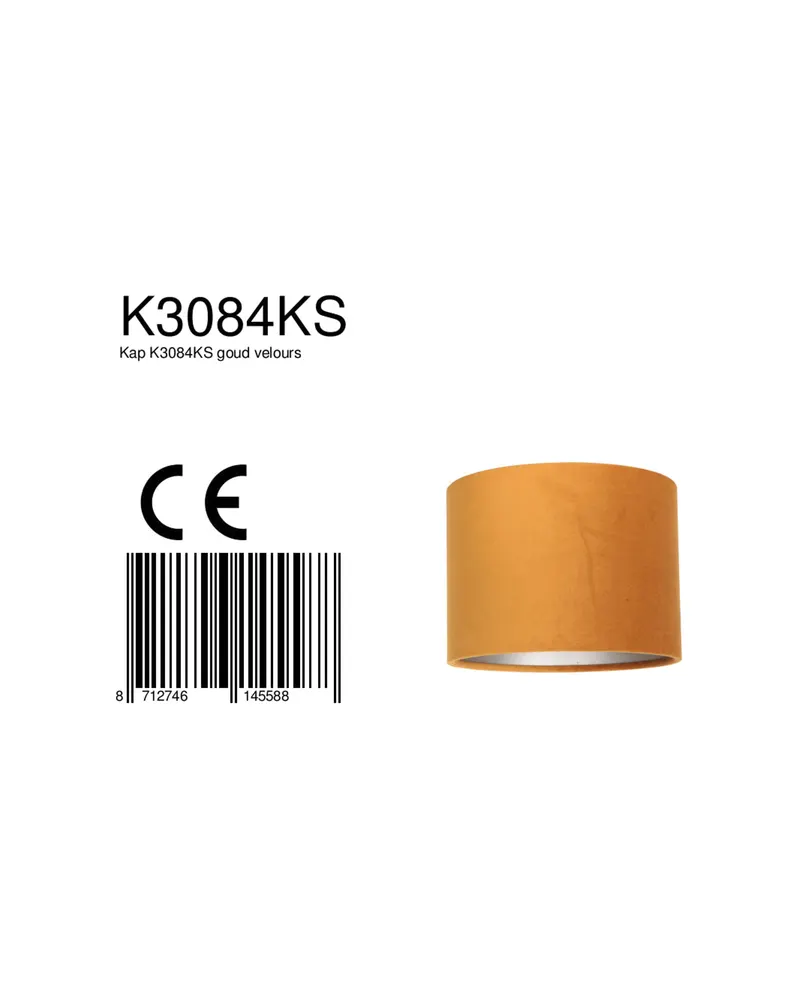 Runder Lampenschirm K3084KS aus Textil, goldfarben in Gelbes Gold, Ansicht 7