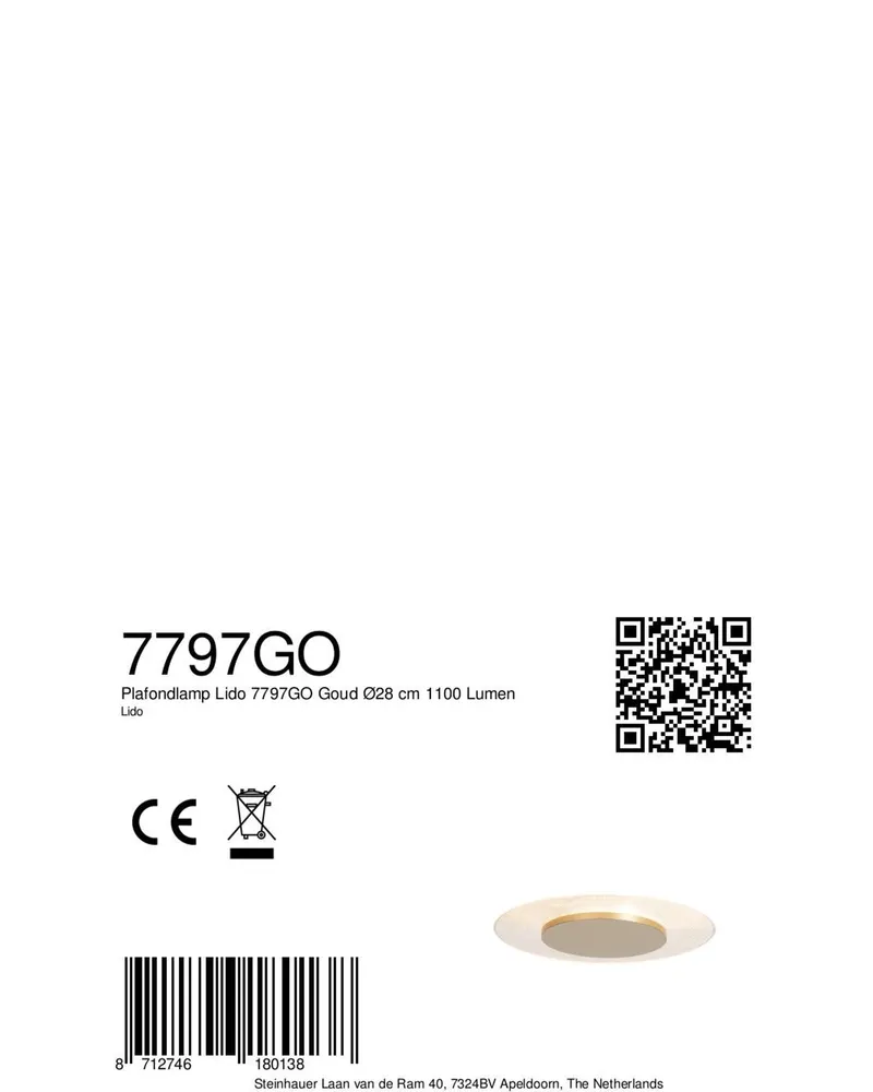 Steinhauer Lido LED-Deckenleuchte in Gold, Ansicht 9