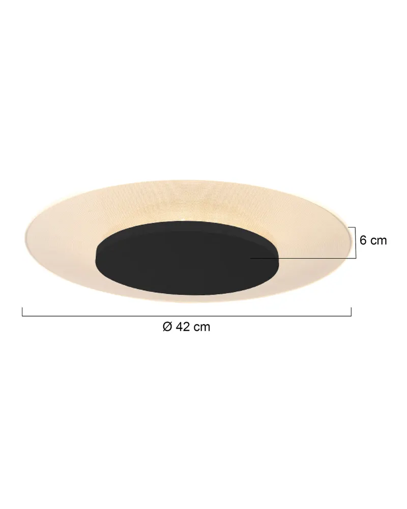 Steinhauer Lido Deckenleuchte mit austauschbarem LED-Modul, Ø 42 cm in Schwarz, Ansicht 3