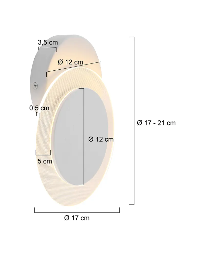 Steinhauer Lido Wandleuchte mit drehbarem, austauschbarem LED-Modul in Weiß, Ansicht 3