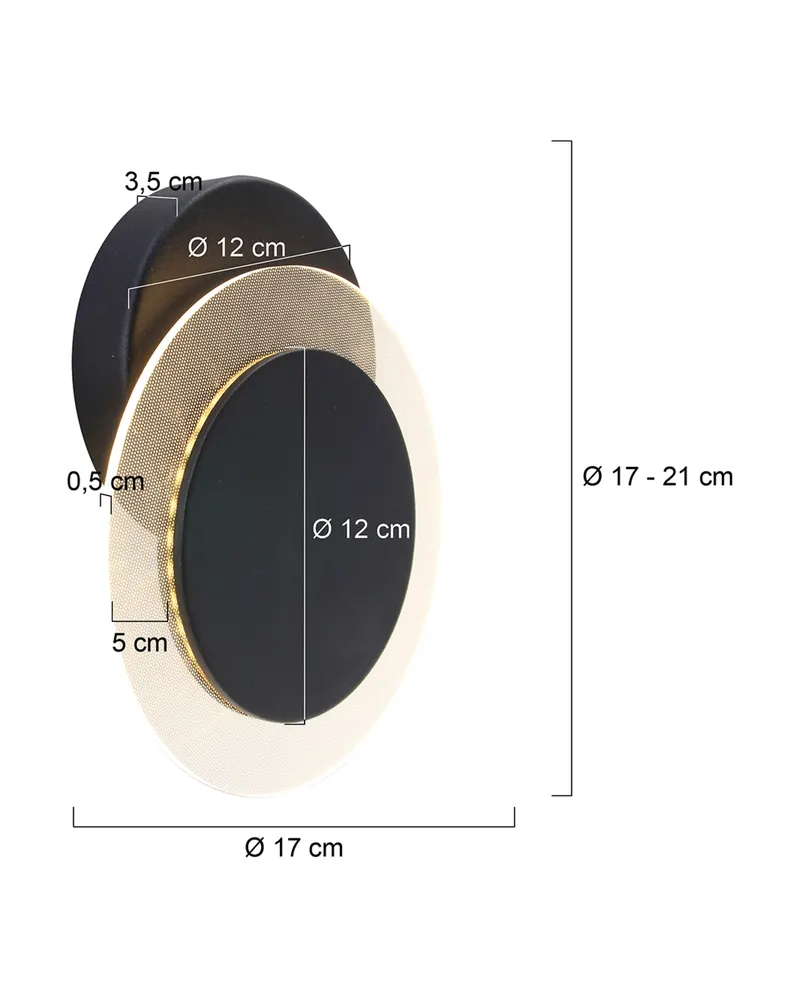 Steinhauer Lido Wandleuchte mit drehbarem, austauschbarem LED-Modul in Mattglas, Schwarz, Ansicht 3