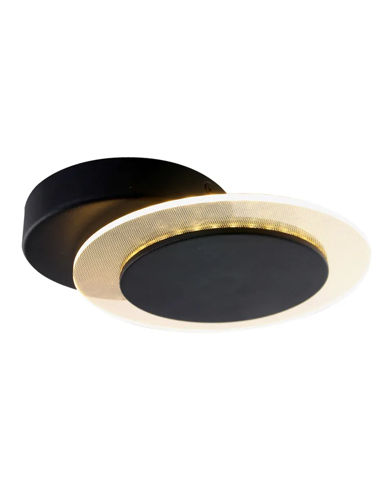 Steinhauer Lido Wandleuchte mit drehbarem, austauschbarem LED-Modul in Mattglas, Schwarz, Ansicht 9