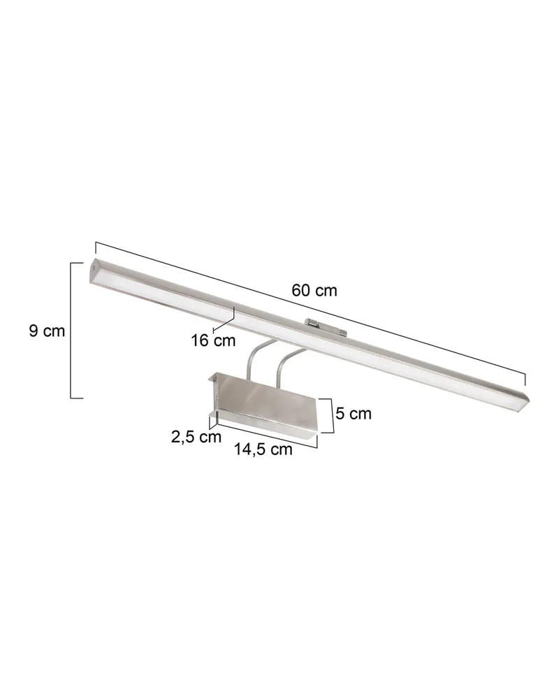 Steinhauer Litho LED Wandleuchte mit dimmbarem LED-Modul in Stahl, Ansicht 14