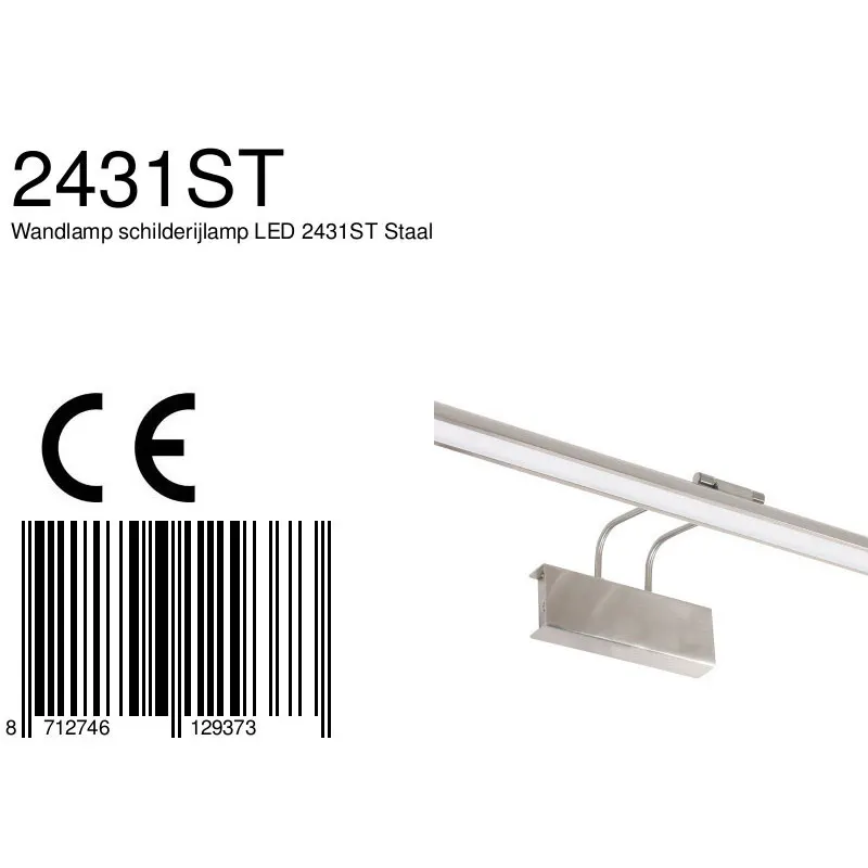 Steinhauer Litho LED Wandleuchte mit dimmbarem LED-Modul in Stahl, Ansicht 15