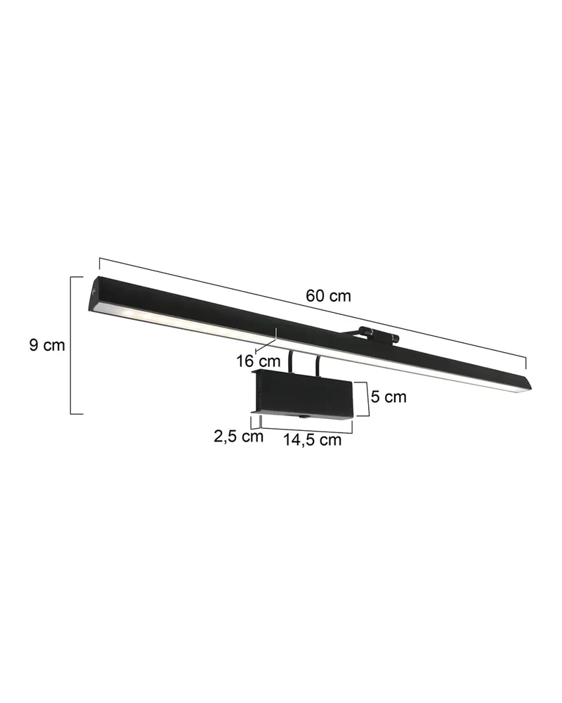 Steinhauer Litho LED Wandleuchte mit dimmbarem LED-Modul in Schwarz, Ansicht 14