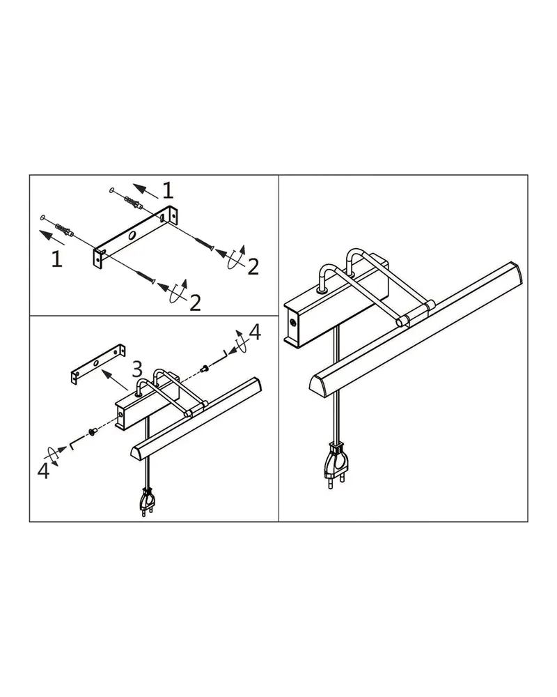 Steinhauer Litho LED Wandleuchte mit dimmbarem LED-Modul in Schwarz, Ansicht 16