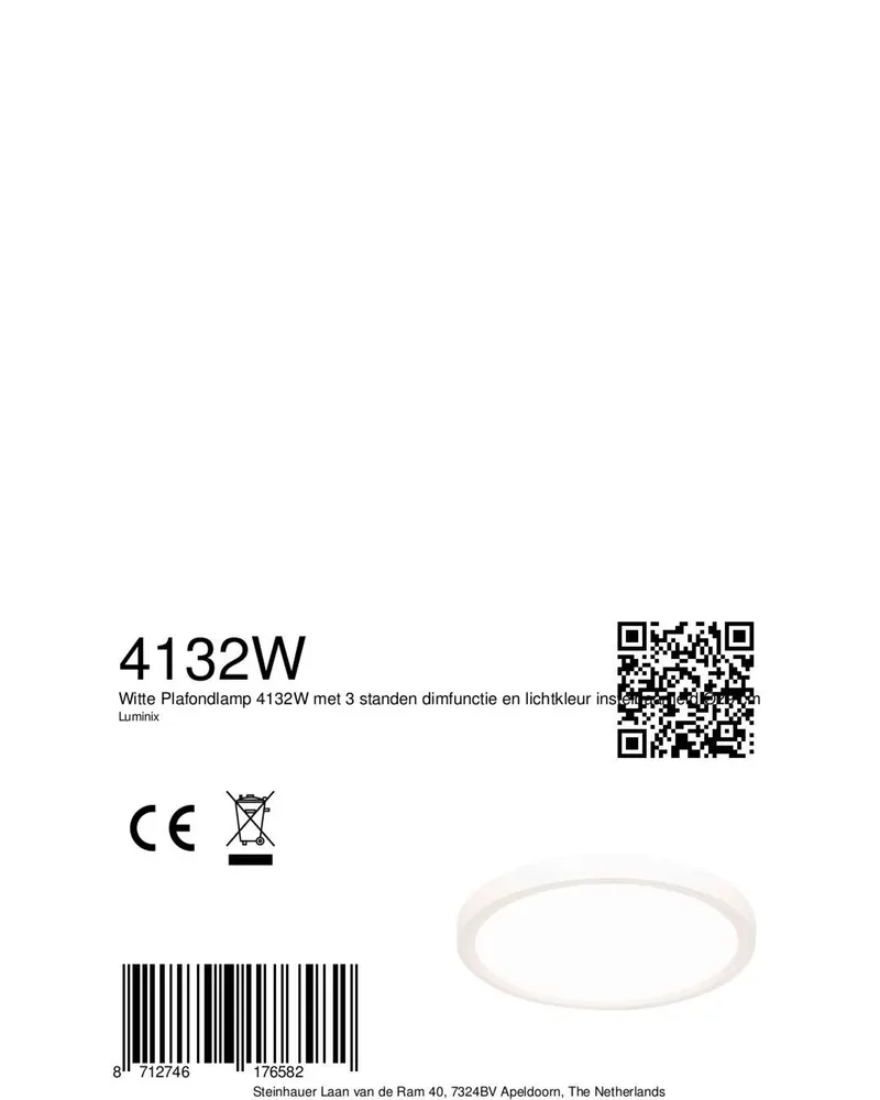 Steinhauer Luminix LED-Deckenleuchte mit austauschbarem Modul in Weiß, Ansicht 11