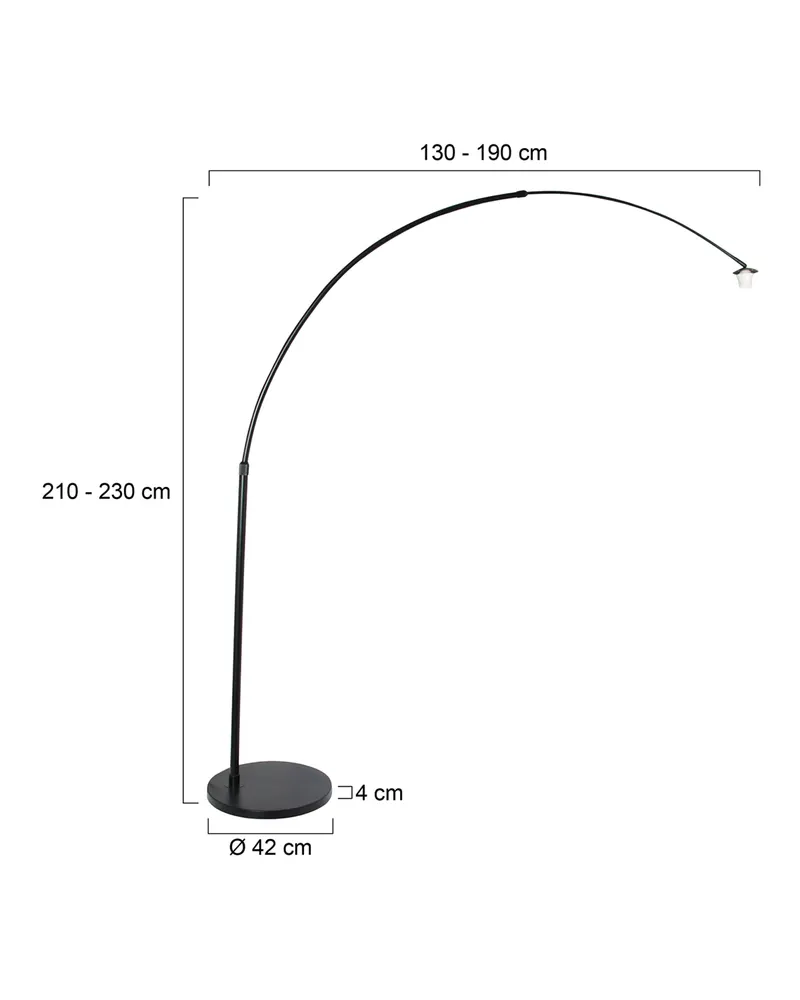 Steinhauer Maze-Natural Bogenlampe mit E27-Fassung in Naturfarben, Schwarz, Ansicht 8