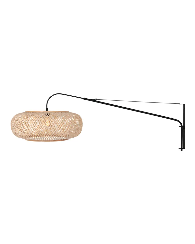 Steinhauer Maze-Natural Wandleuchte mit verstellbarem Lesearm in Naturfarben, Schwarz, Ansicht 3