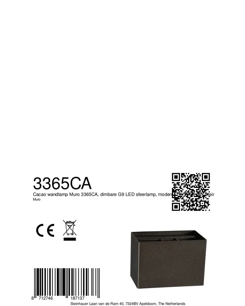 Steinhauer Muro Wandleuchte mit G9-Leuchtmittel in Kakao, Ansicht 9