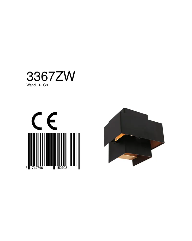 Steinhauer Muro Wandleuchte, Schwarz oder Braun, dimmbar mit G9-Leuchtmittel in Schwarz, Ansicht 13