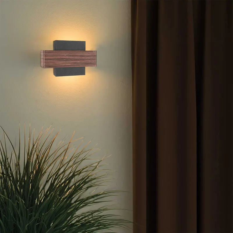Steinhauer Muro Wandleuchte mit zwei Lichtpunkten, Schwarz oder Braun, dimmbar in Braun, Ansicht 2