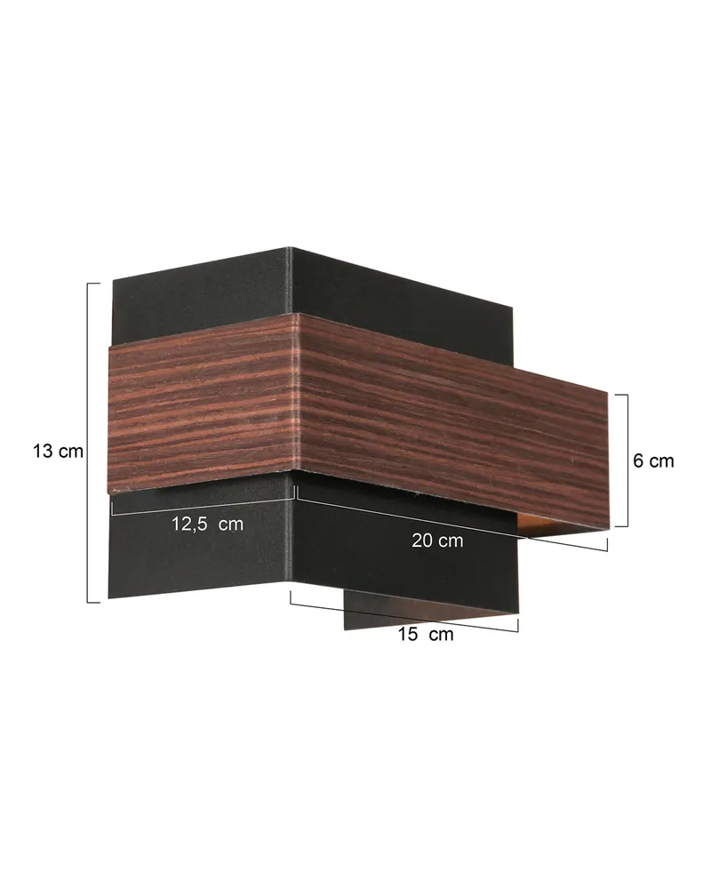 Steinhauer Muro Wandleuchte mit zwei Lichtpunkten, Schwarz oder Braun, dimmbar in Braun, Ansicht 3