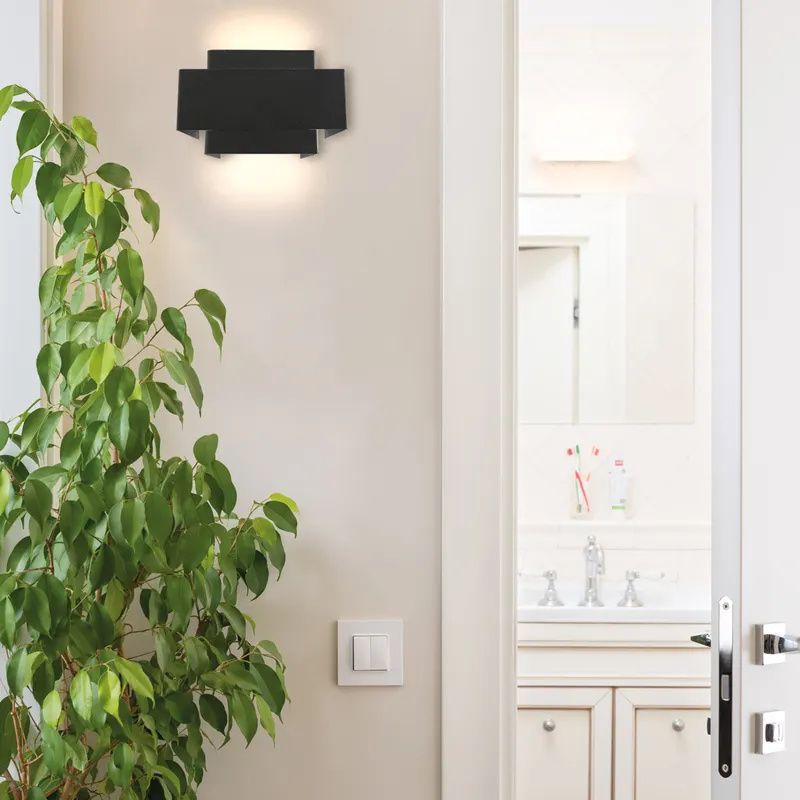 Steinhauer Muro Wandleuchte mit zwei Lichtpunkten, Schwarz oder Braun, dimmbar in Schwarz, Ansicht 11