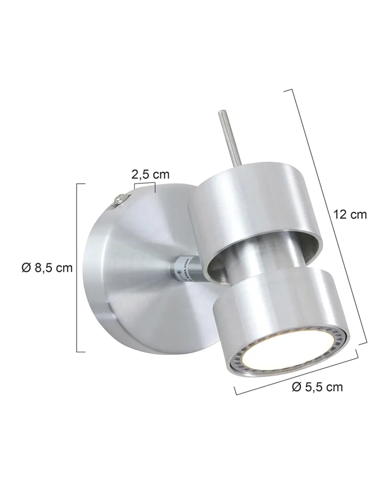 Natasja LED Wandspot in Stahl | Alva Home in Stahl, Ansicht 6