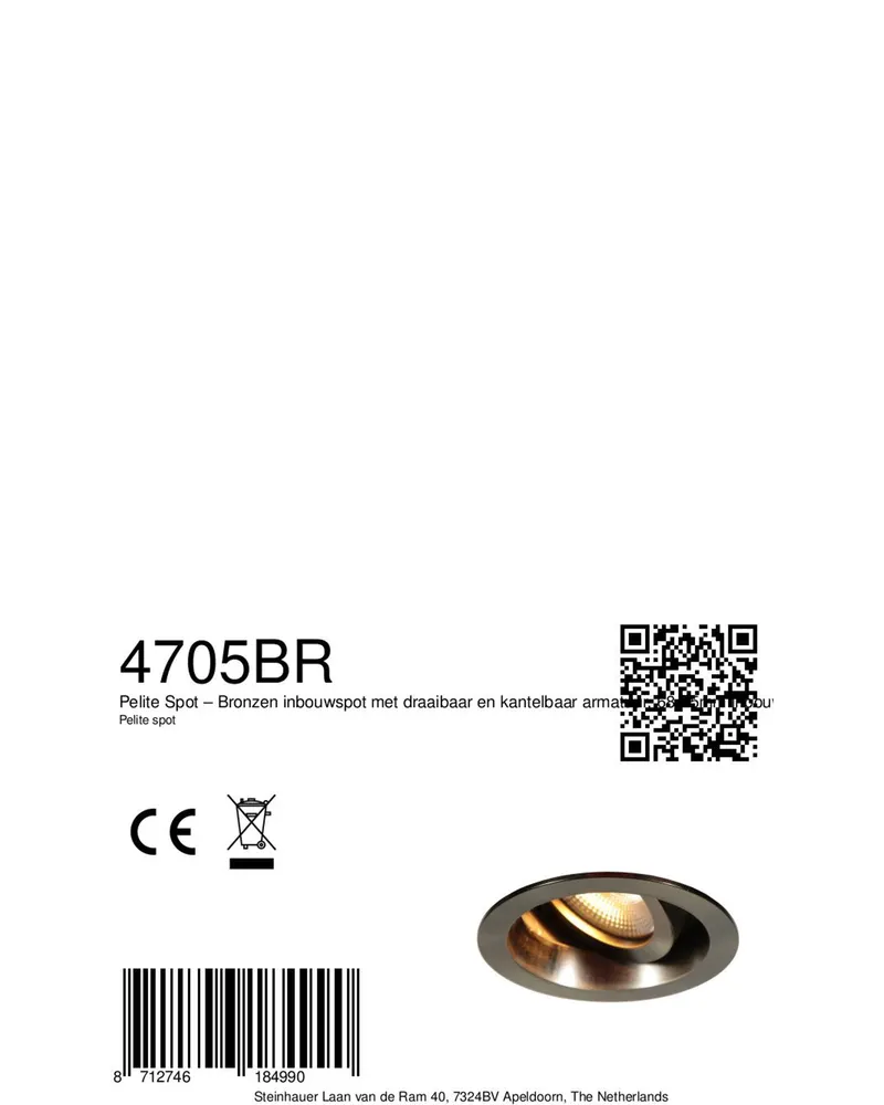 Steinhauer Pelite spot LED-Einbaustrahler, dreh- und schwenkbar in Bronze, Ansicht 12