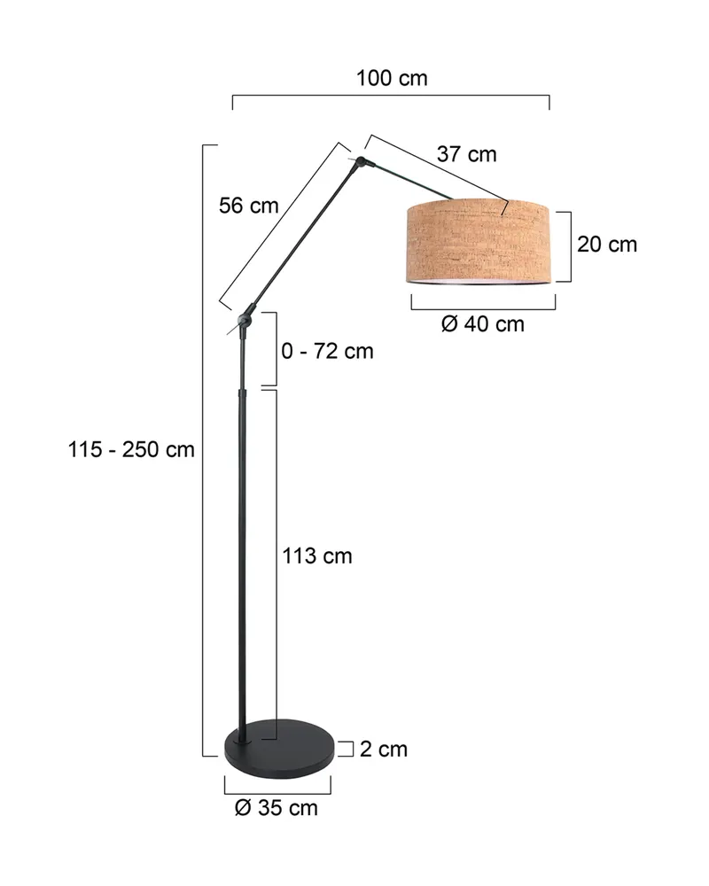 Steinhauer Prestige Chic Stehlampe mit Lesearm in Schwarz in Schwarz, Ansicht 15