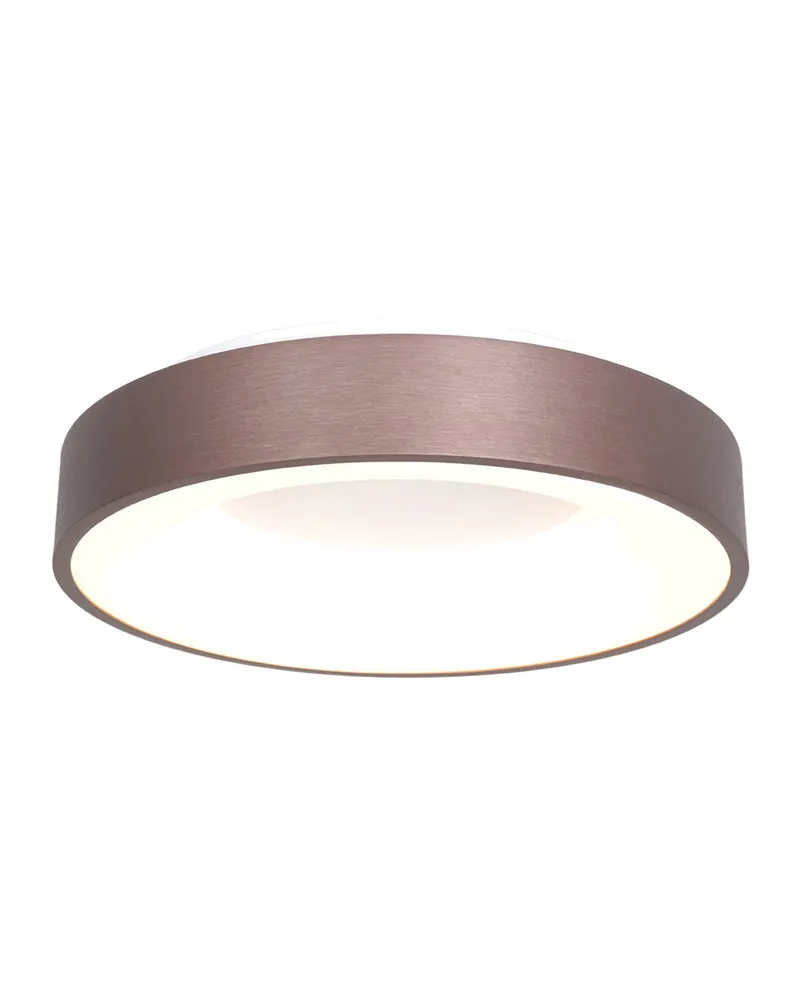 Ringlede LED-Deckenleuchte mit rundem Schirm, Bronze, Weiß