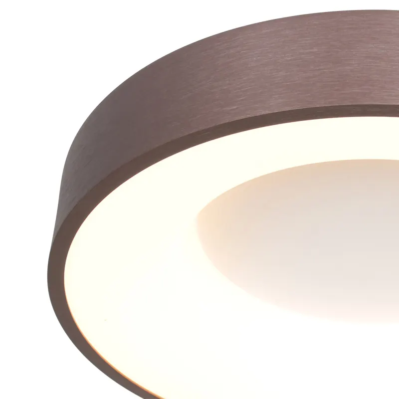 Ringlede LED-Deckenleuchte mit rundem Schirm in Bronze, Weiß, Ansicht 12