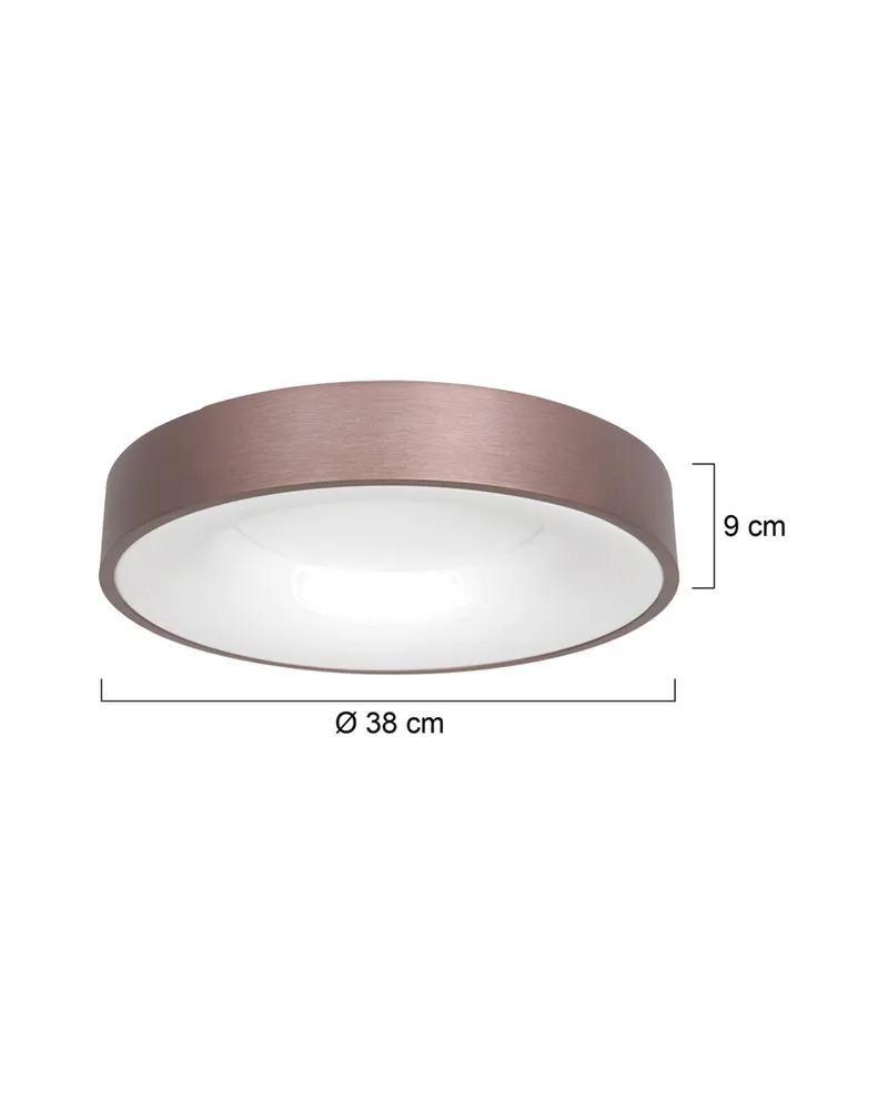 Ringlede LED-Deckenleuchte mit rundem Schirm in Bronze, Weiß, Ansicht 15