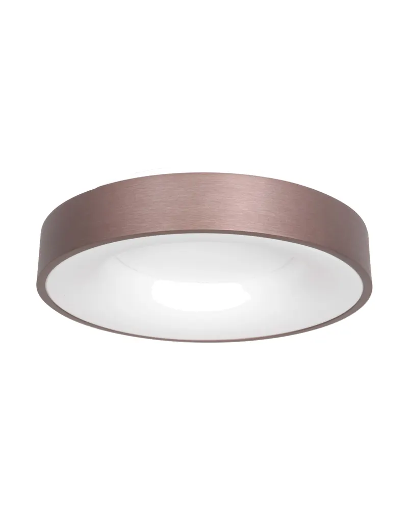 Ringlede LED-Deckenleuchte mit rundem Schirm in Bronze, Weiß, Ansicht 3